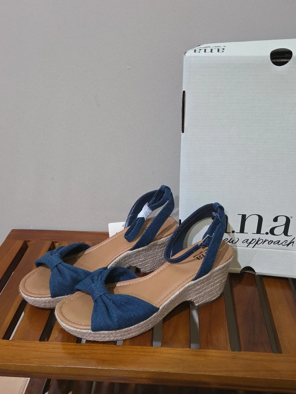 a.n.a Blue Dukes Denim Bow Knotted Espadrille 3